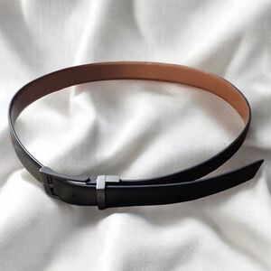 Men's Black and Brown Synthetic Leather Belt Size L (38-40)